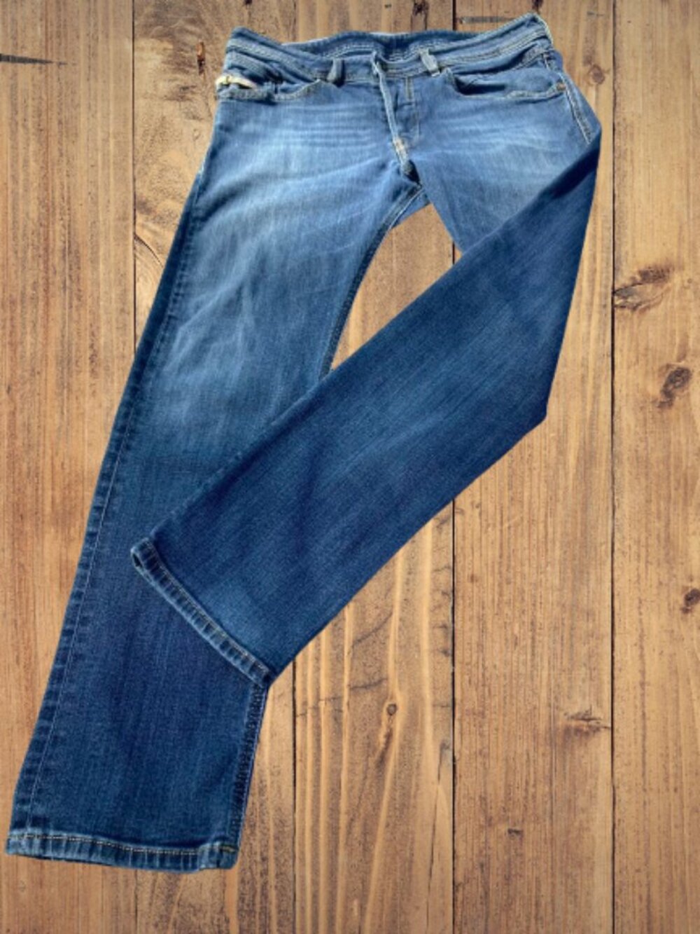 Diesel Men's Jeans Belther Regular Slim Tapered Dark Wash Button Fly, 31x28"